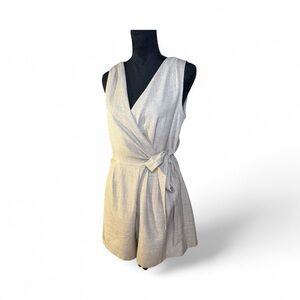Elegant Silver Wrap Romper